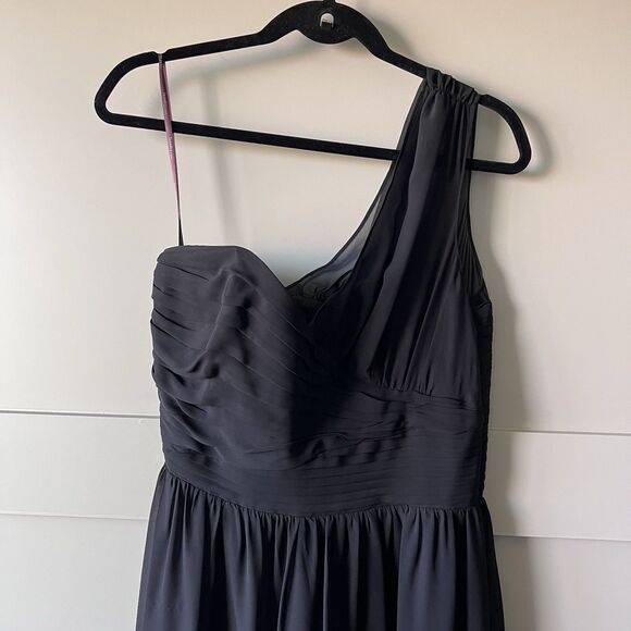 Laundry By Design One Shoulder Mini Dress Women Sz 6 Black Pleated Party Prom - Picture 4 of 15